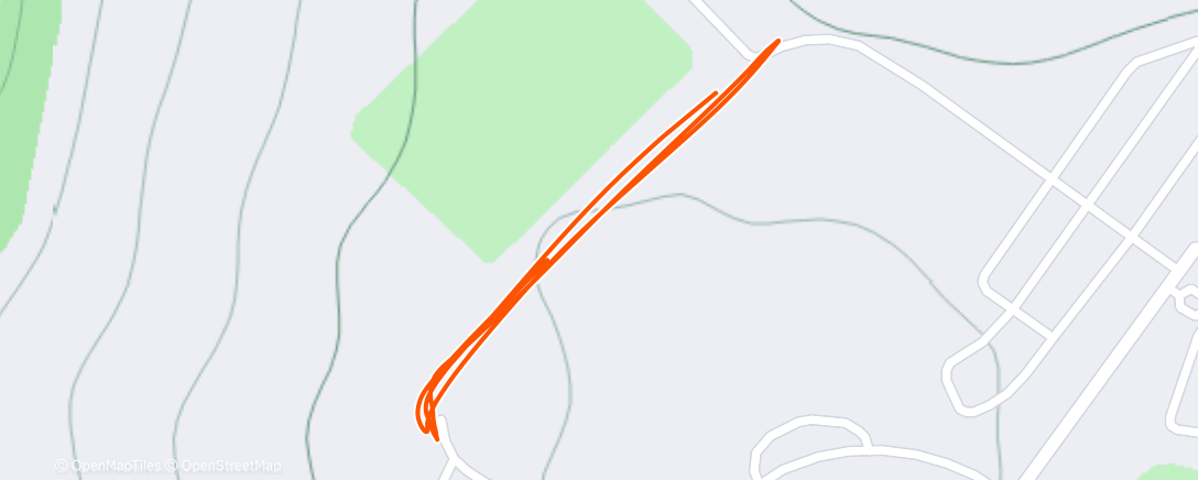 Map of the activity, 4x150 w/ walk back recovery