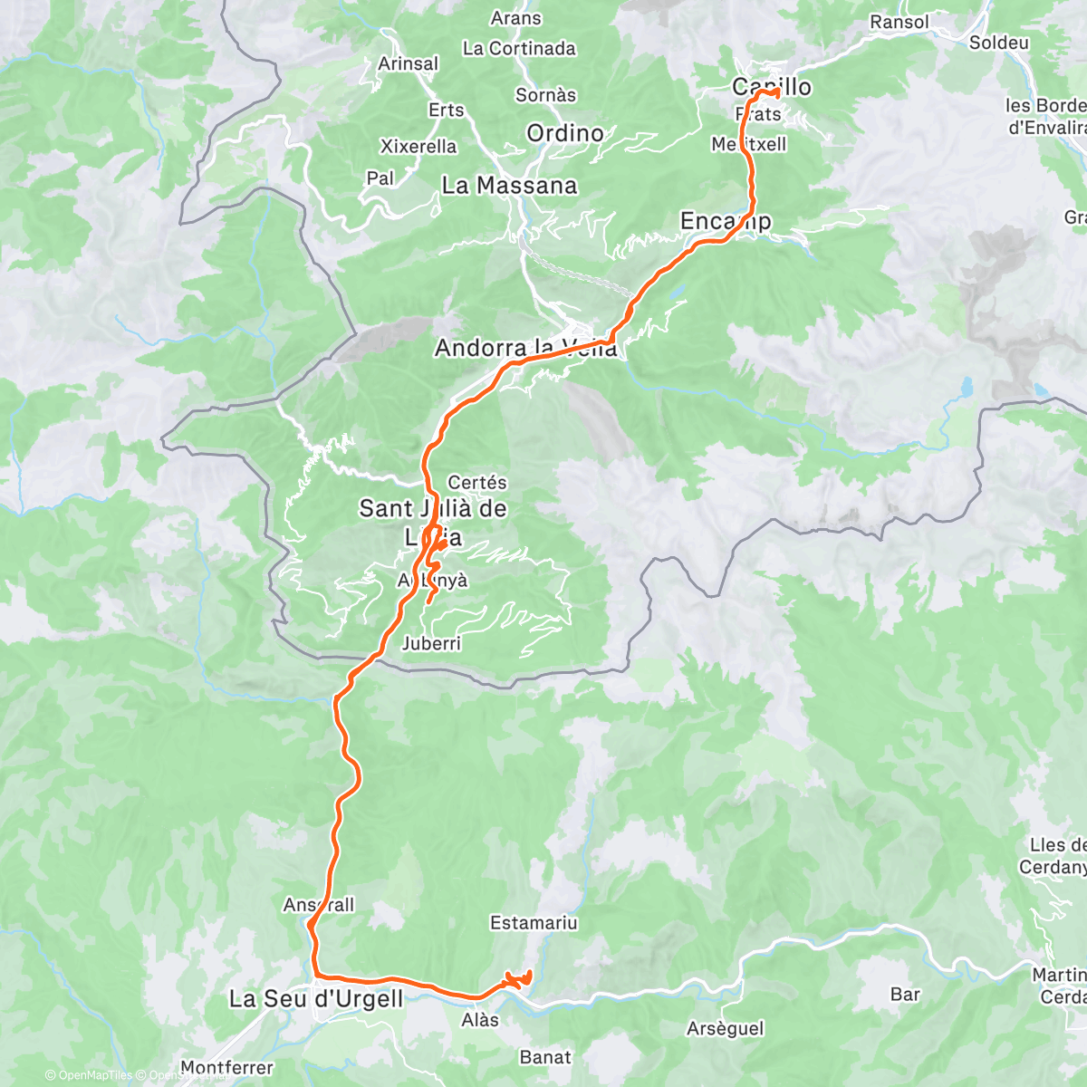 Mapa de la actividad, Bicicleta a la hora del almuerzo