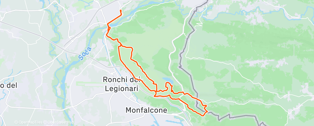 Map of the activity, Pedalata mattutina