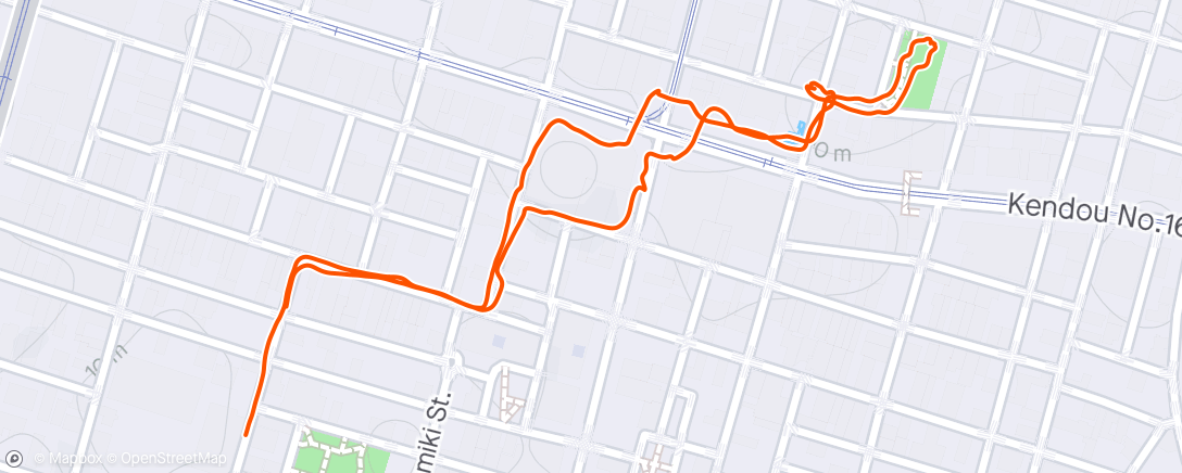 Map of the activity, Park and back