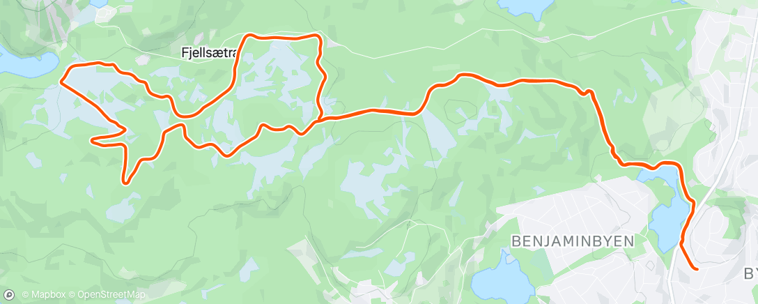 Map of the activity, Skating Bymarka from home