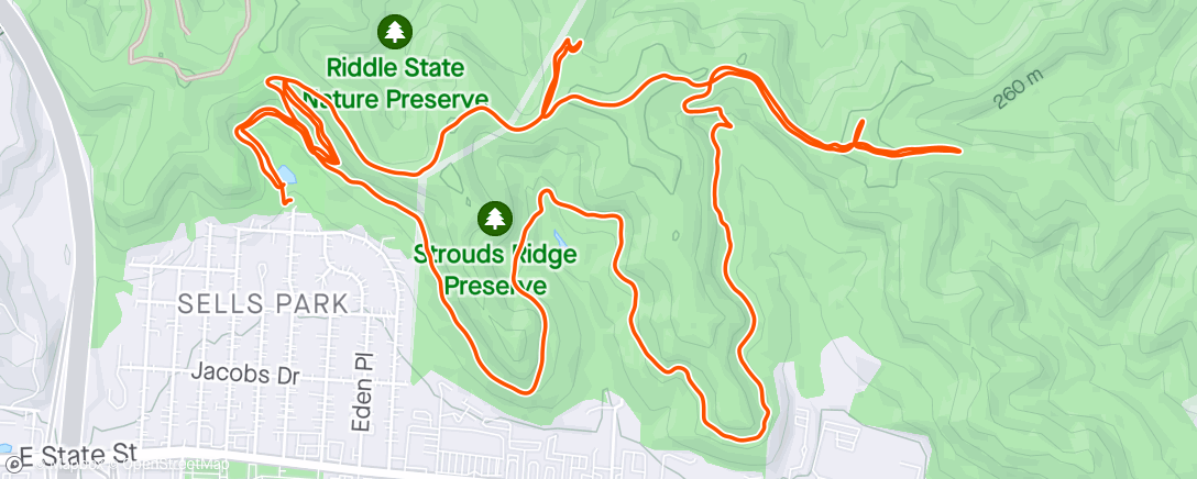 Map of the activity, Sells Trails