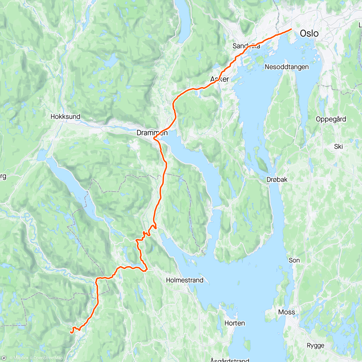 Mapa de la actividad (Svarstad - Skøyen commute)