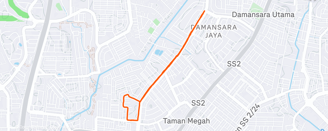 Map of the activity, Evening Run