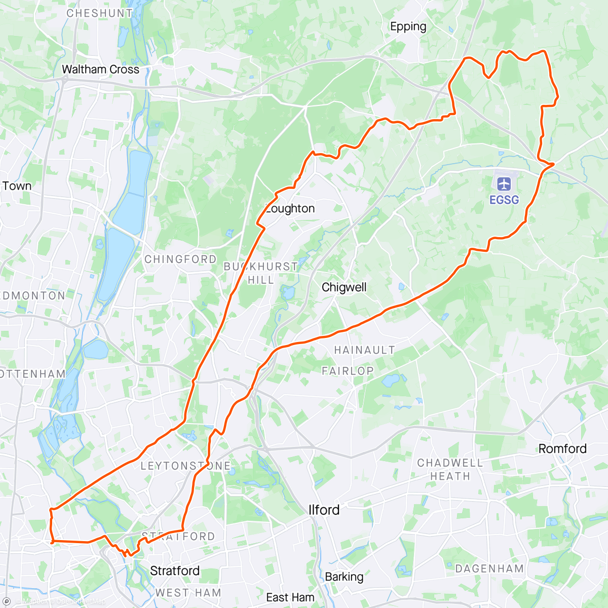 Map of the activity, Essex Loop
