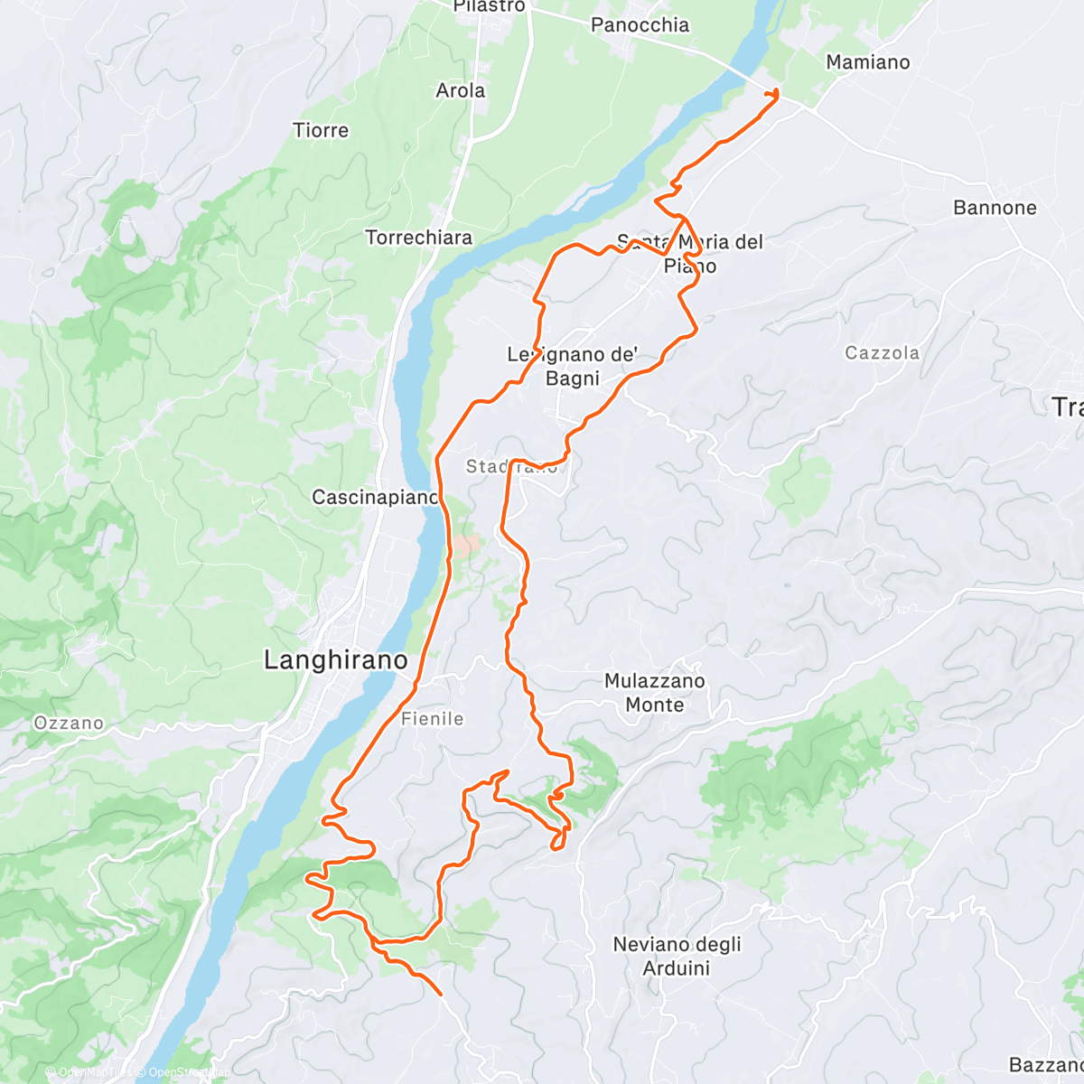 Map of the activity, Mtb e sole ☀️in compagnia  : Faviano inf. Faviano sup. Coste di Urzano