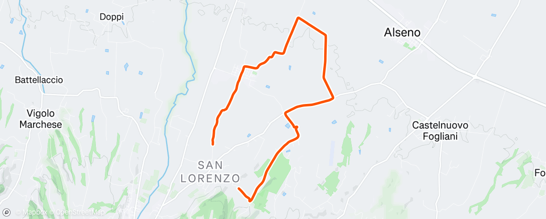 Map of the activity, Sessione di gravel biking pomeridiana