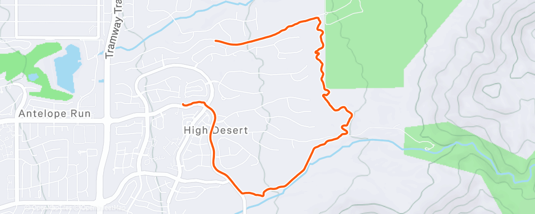 Map of the activity, Afternoon Run