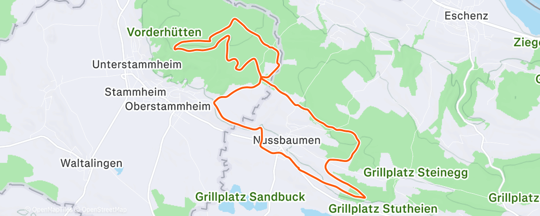 Map of the activity, Dauerlauf GA1