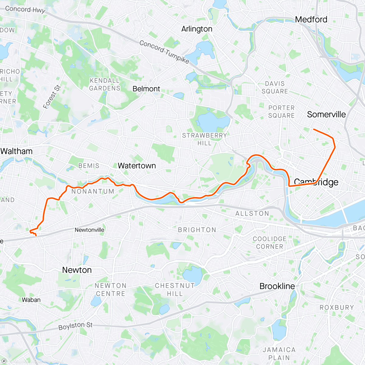 Map of the activity, Home from Bike Month kick off
