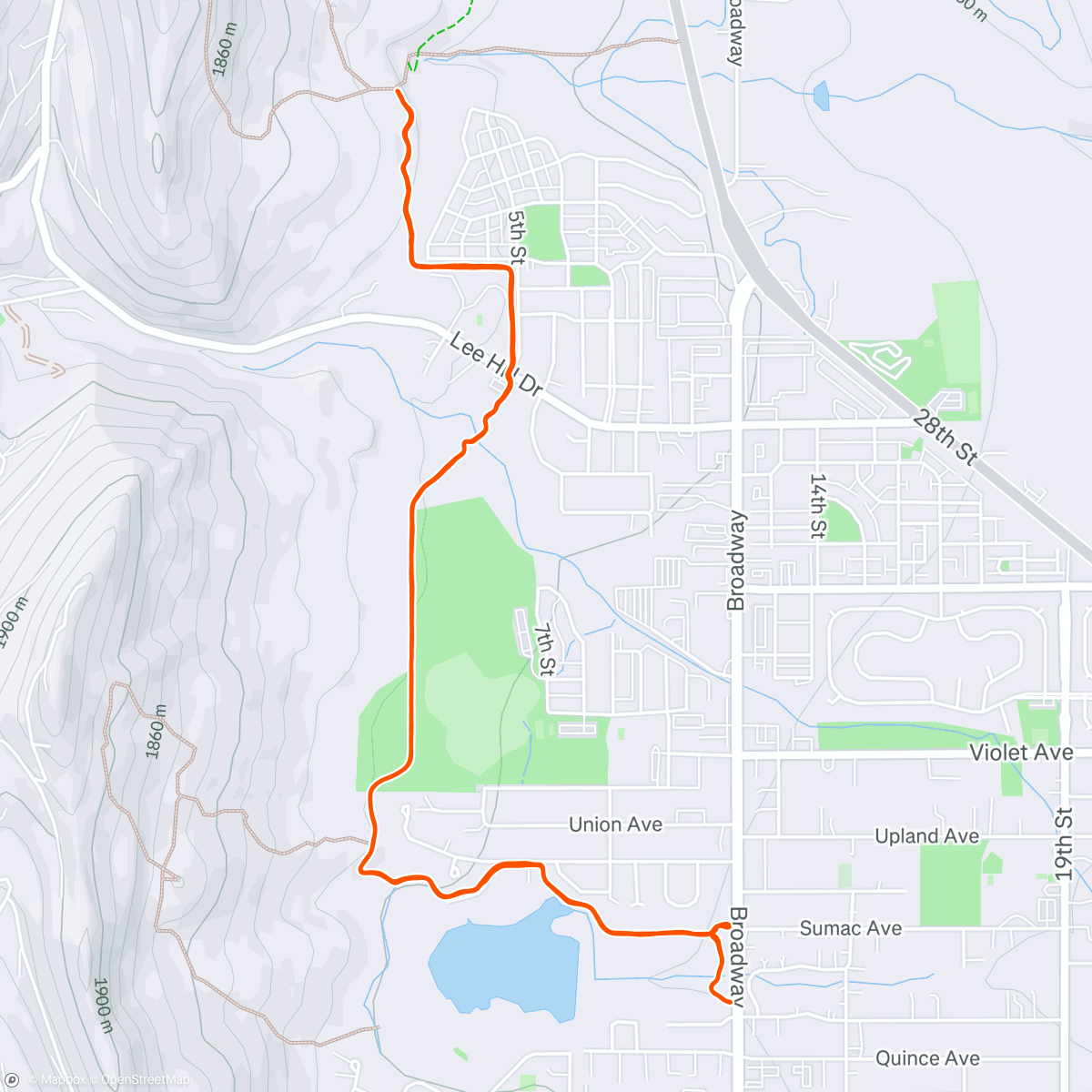 Map of the activity, Evening Run