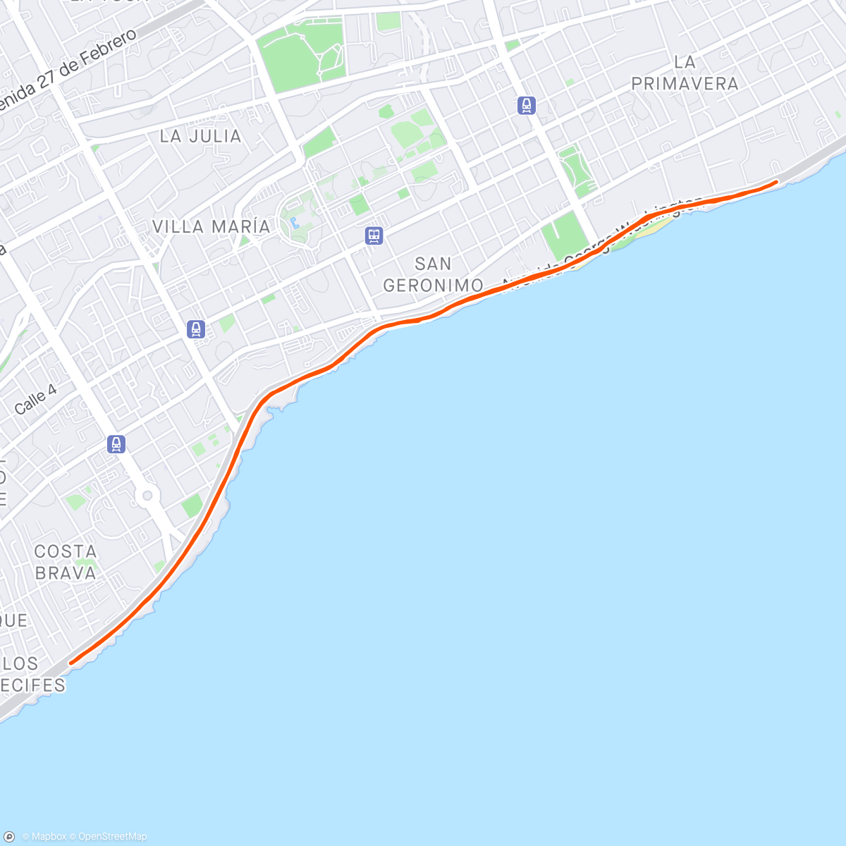 Map of the activity, 8 km Malecón