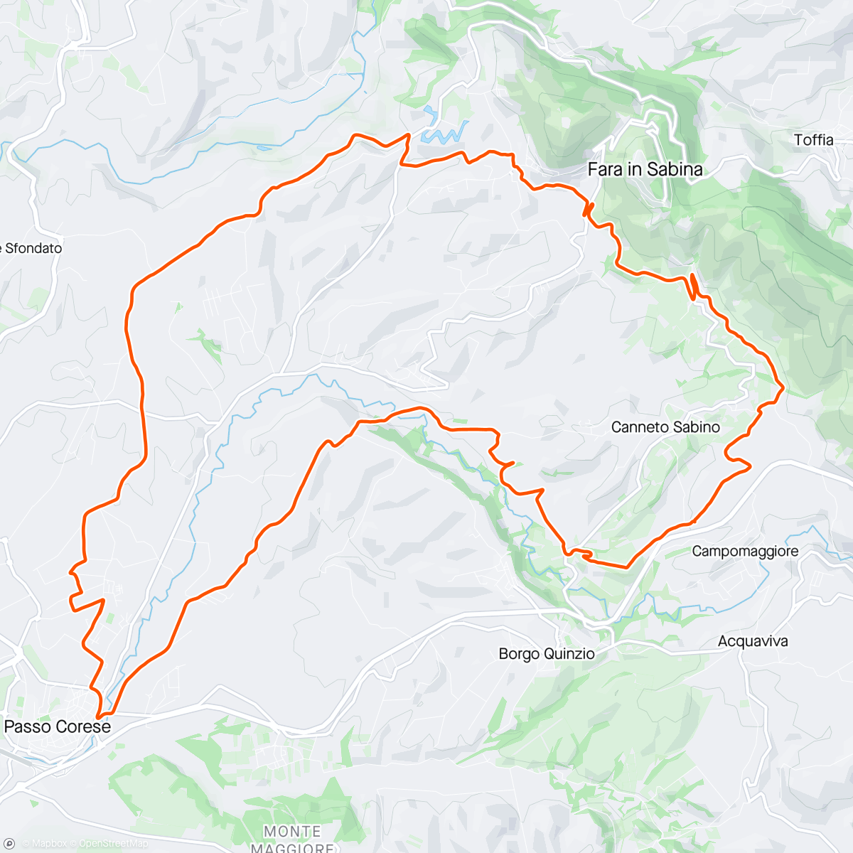 Map of the activity, Colli della Sabina 2024