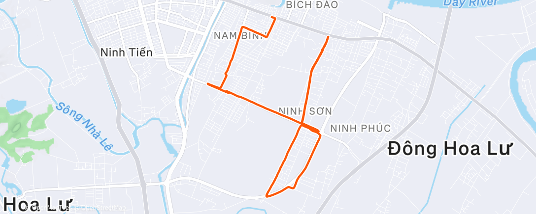 Map of the activity, Morning Run