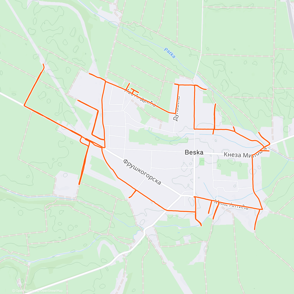 Map of the activity, Дневной забег