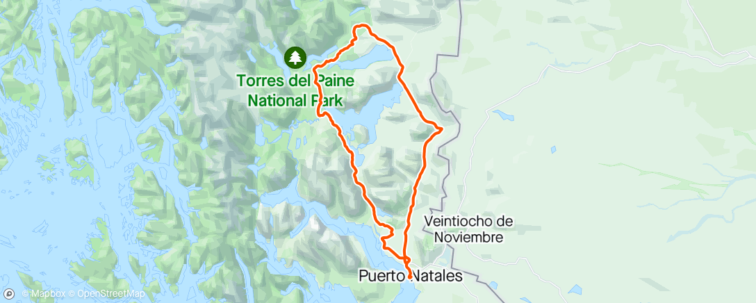 Map of the activity, Gravel del Fuego 250k