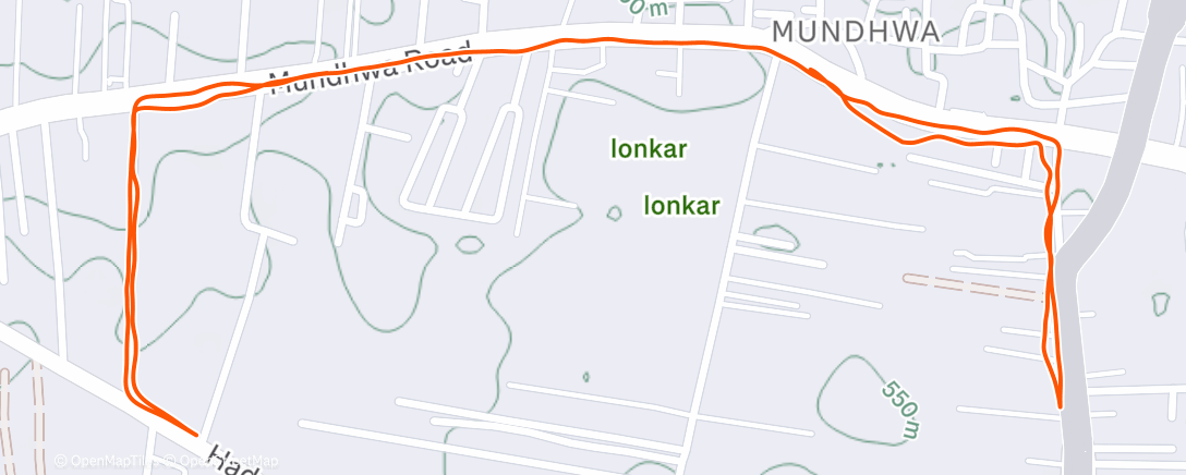 Map of the activity, Afternoon Run