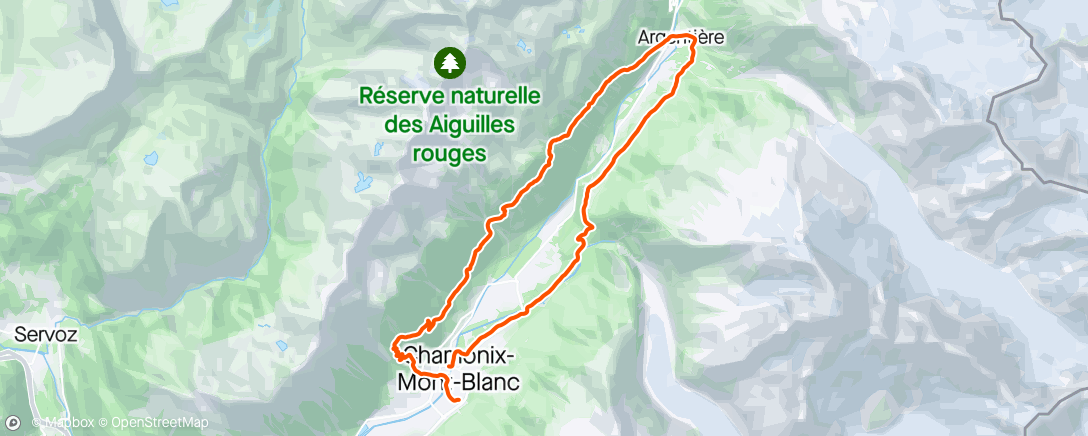 Map of the activity, Les coteaux de chamonix