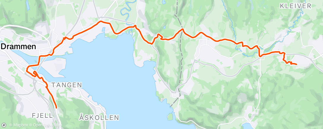 Map of the activity, Auto wegbrengen voor service in Drammen