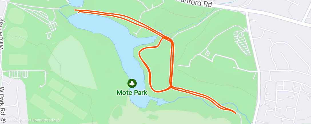 Map of the activity, Mote Park parkrun