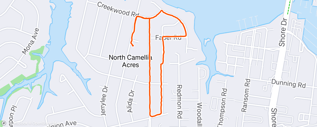 Map of the activity, Evening Walk