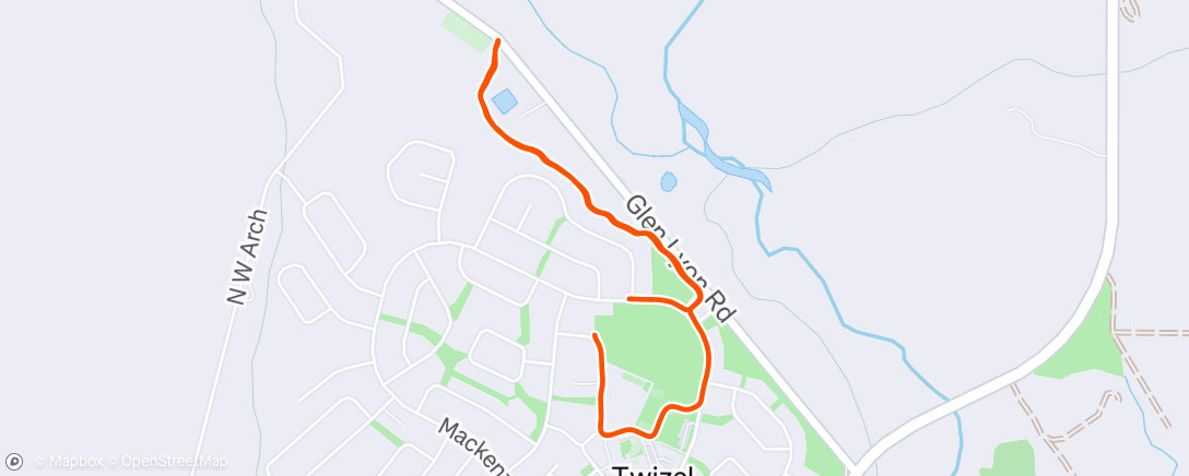 Map of the activity, Evening Run