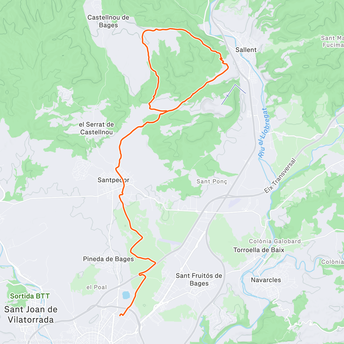 Map of the activity, Bicicleta por la mañana🥹