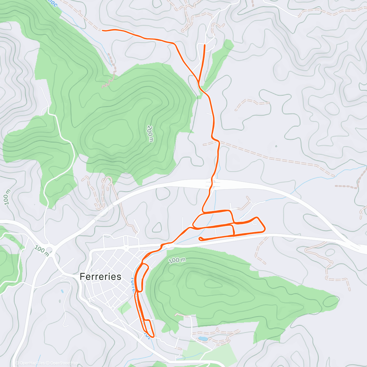 Map of the activity, Carrera de tarde