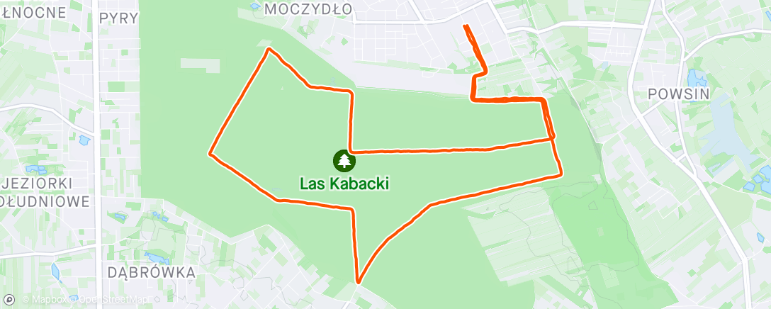 Map of the activity, Las Kabacki Run