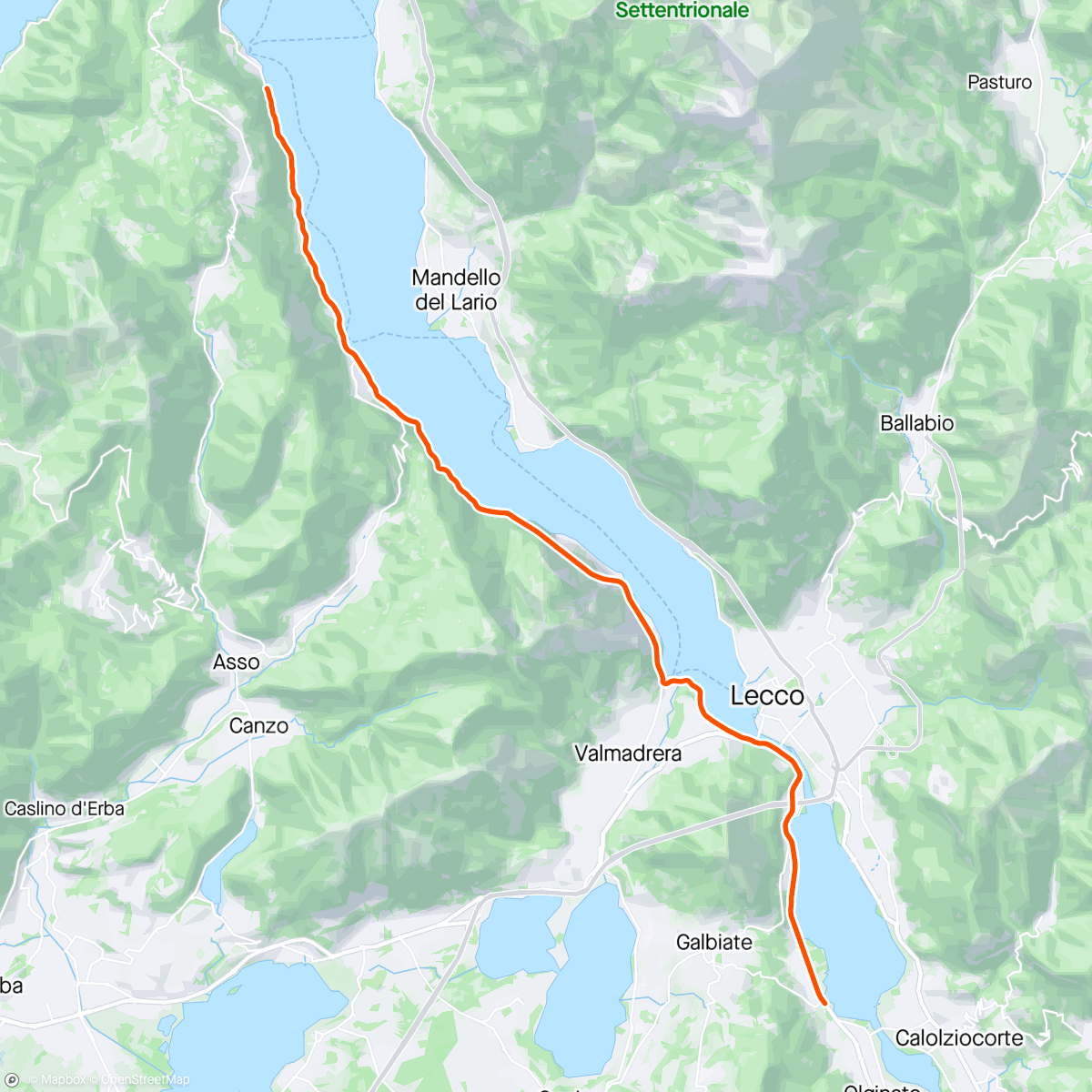 Mappa dell'attività ROUVY - Along Lake Como | Italy