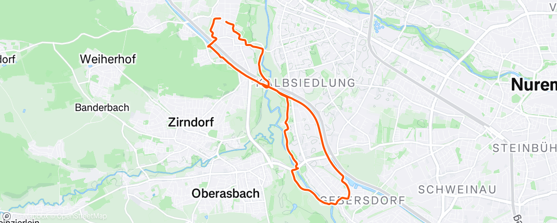 Map of the activity, Lauf am Morgen