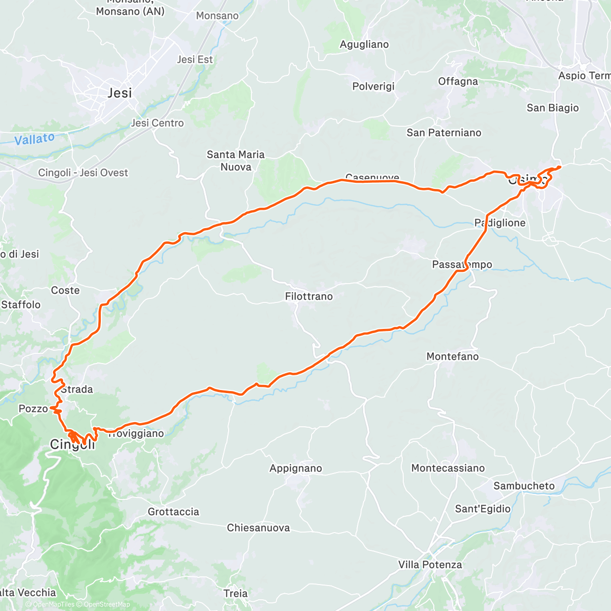 Map of the activity, Balcone delle Nebbie