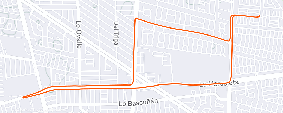 Map of the activity, Vuelta ciclista vespertina