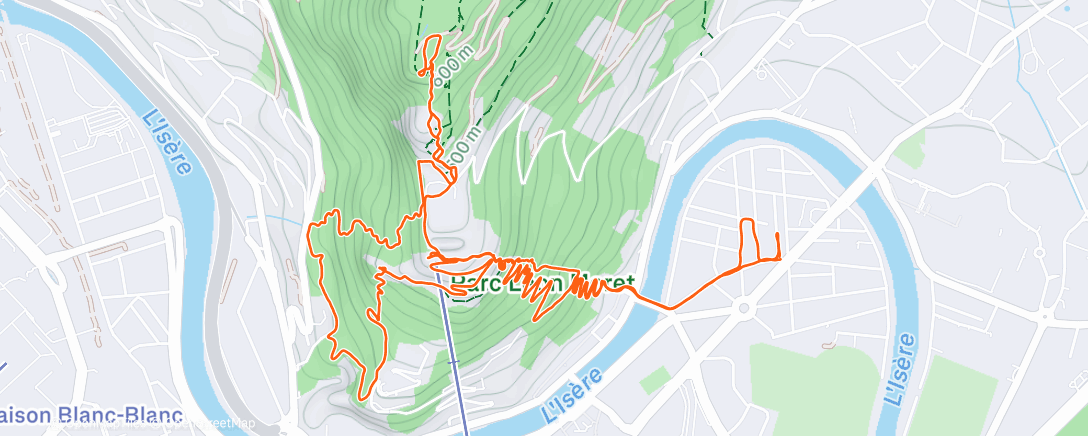Map of the activity, Course à pied dans l'après-midi