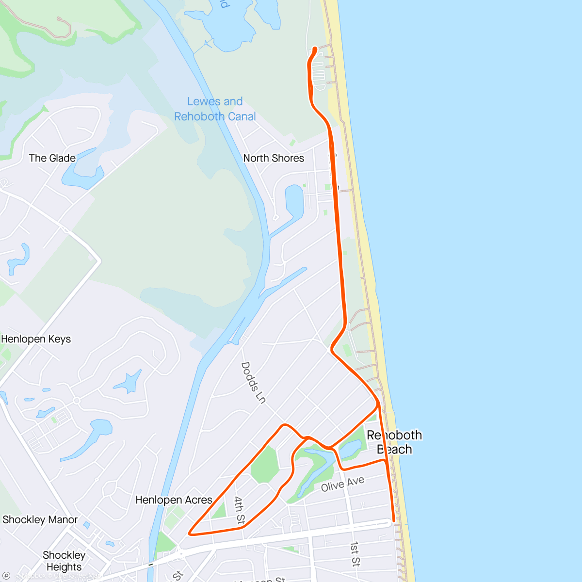 Map of the activity, Coastal DE - only 9k in the state!