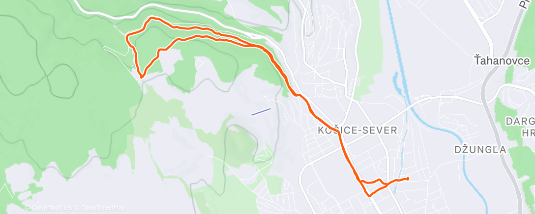 Map of the activity, Afternoon Run