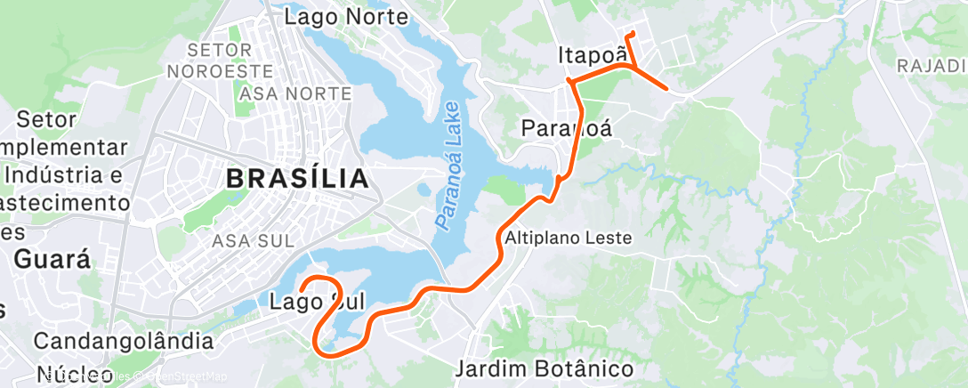 Map of the activity, Pedalada matinal