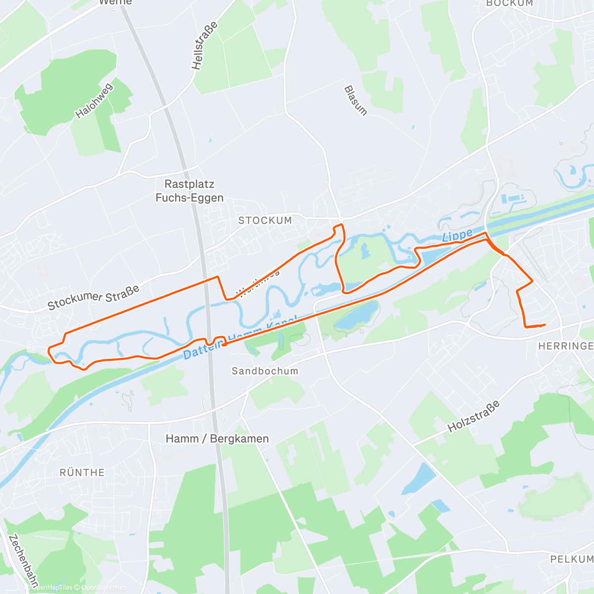 Map of the activity, Hörmannrunde mit 3 x 3 Sprints a 15 sek