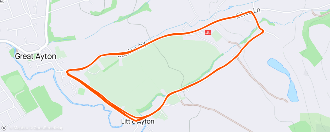 Map of the activity, Boro Runners new route in Great Ayton … wasn’t feeling it but now wish I’d rounded it up to 10k 😂 ⚪️🔴 🏃🏻‍♀️