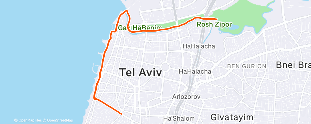 Map of the activity, Morning Run