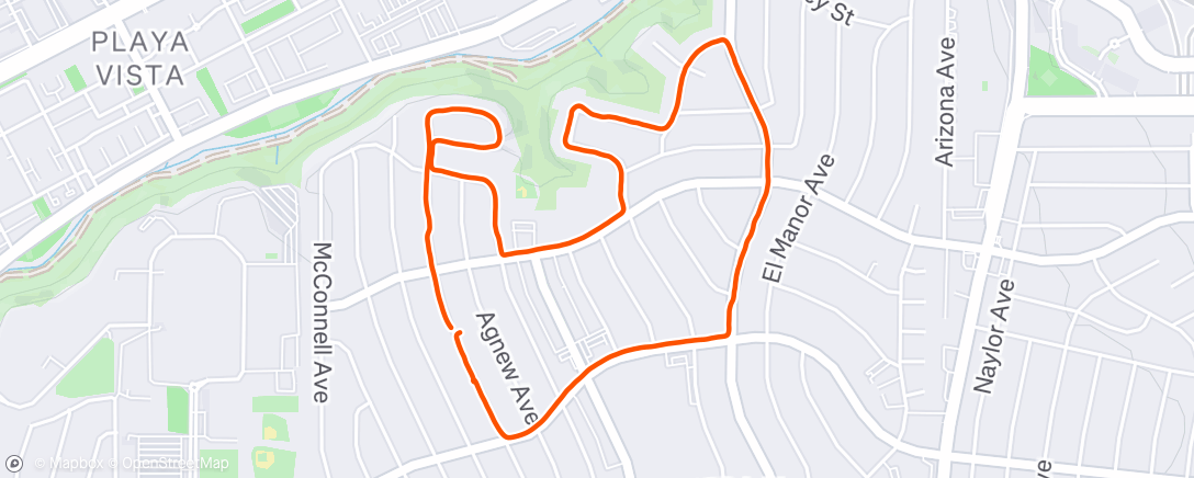 Map of the activity, Evening Run