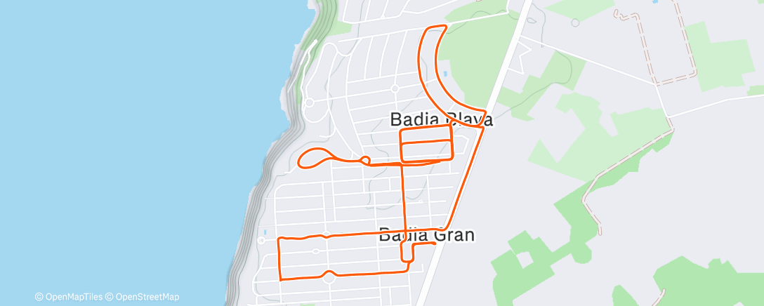 Map of the activity, Vuelta ciclista vespertina