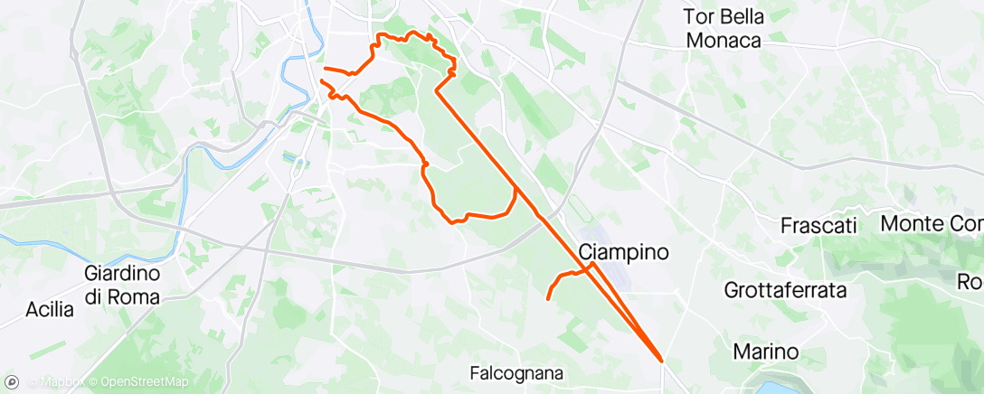 Map of the activity, Mtb Appia antica con caduta annessa