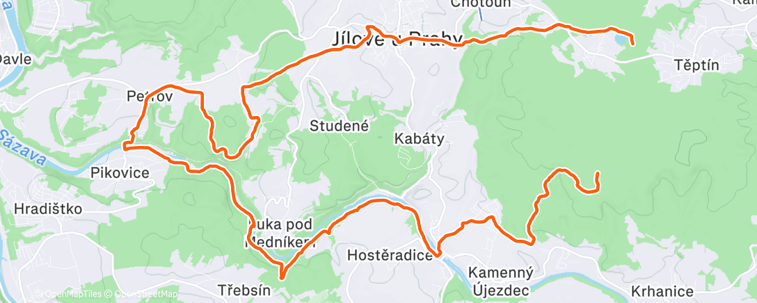 Map of the activity, Posázavská stezka 2025