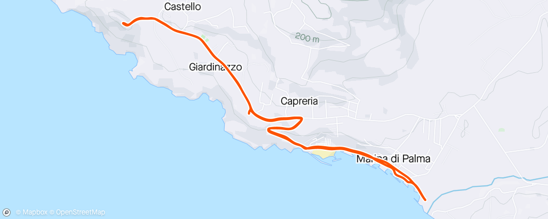 Map of the activity, Run in Sicily (part 3)