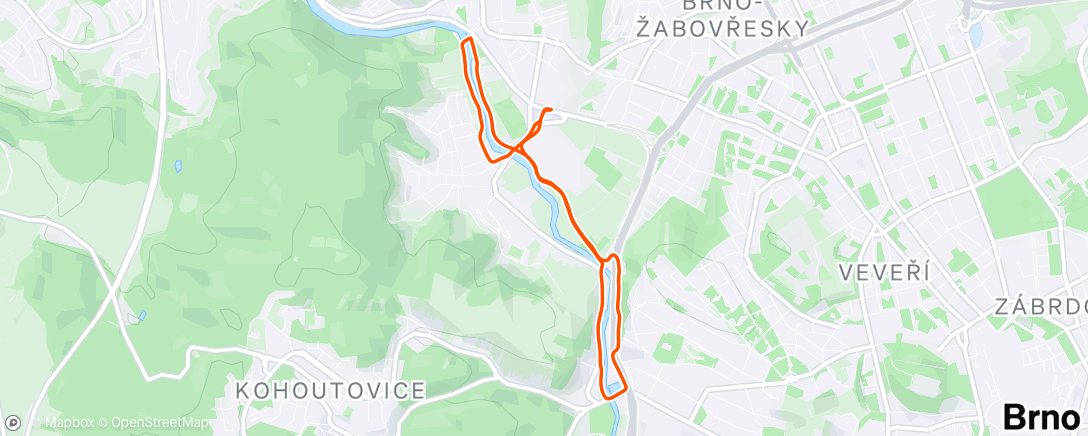 Map of the activity, Afternoon Run