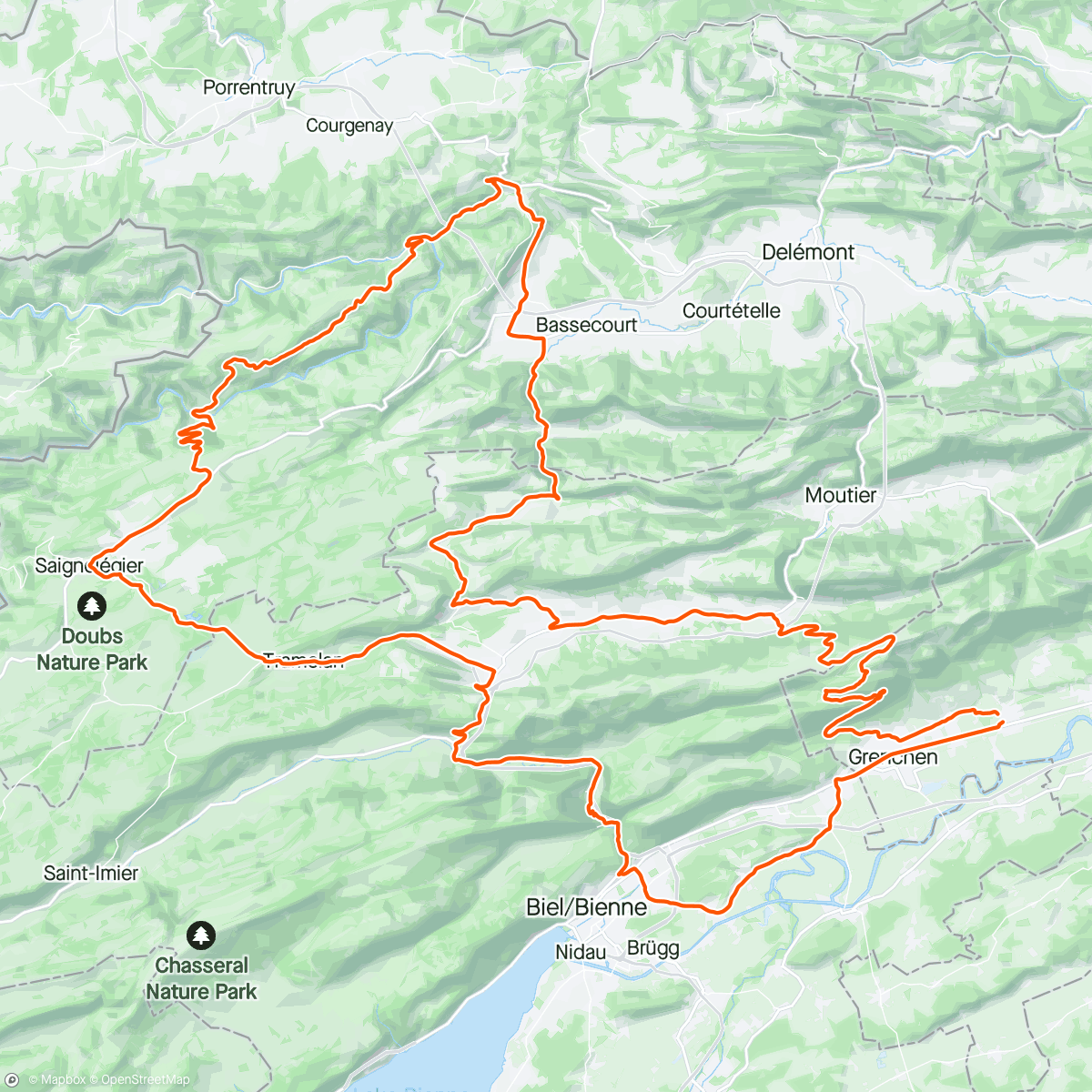 Map of the activity, Juratour - St. Ursanne ☀️🌳💕