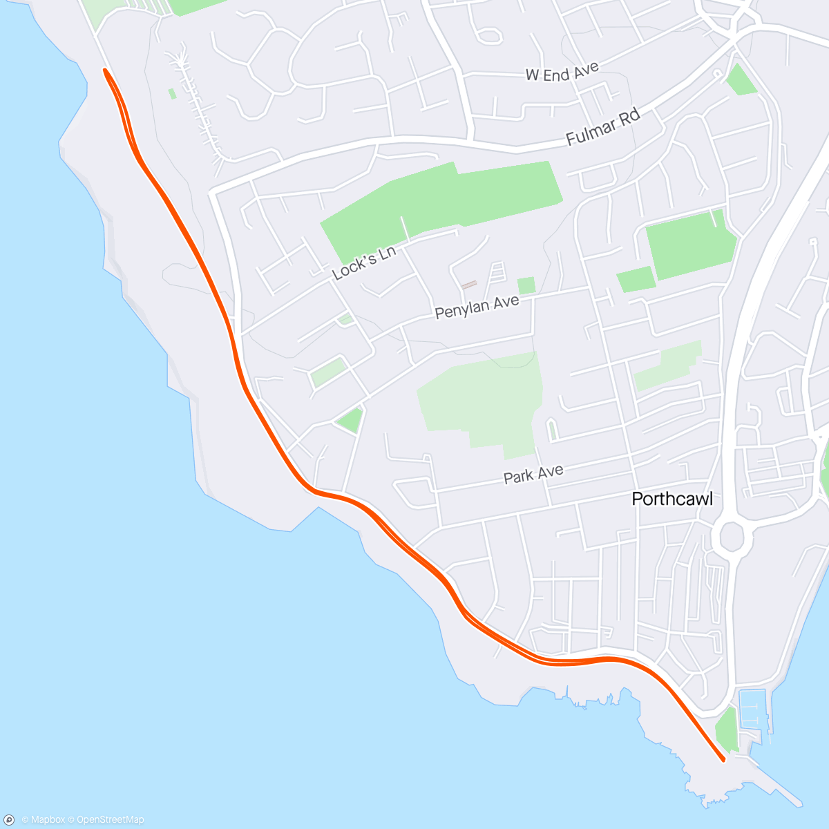 Map of the activity, Porthcawl parkrun