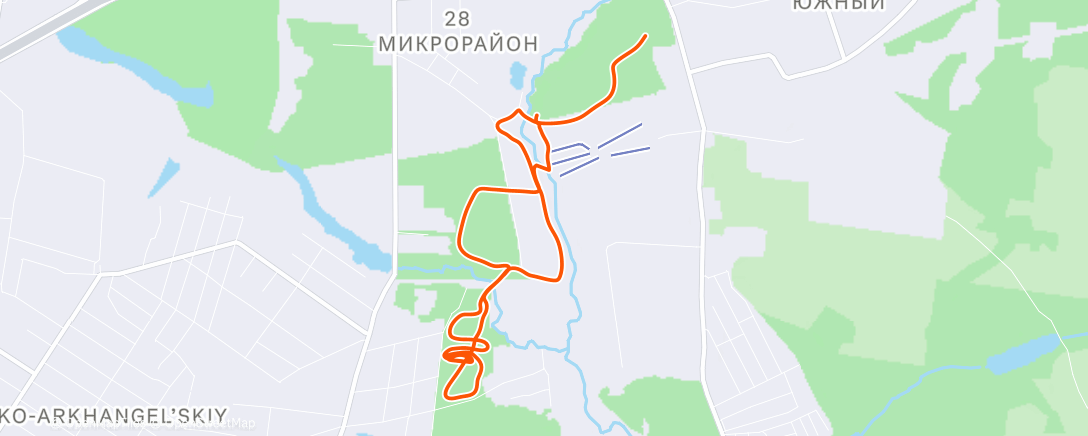 Map of the activity, Утренний забег