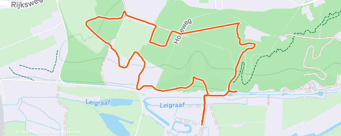 Map of the activity, Middagwandeling